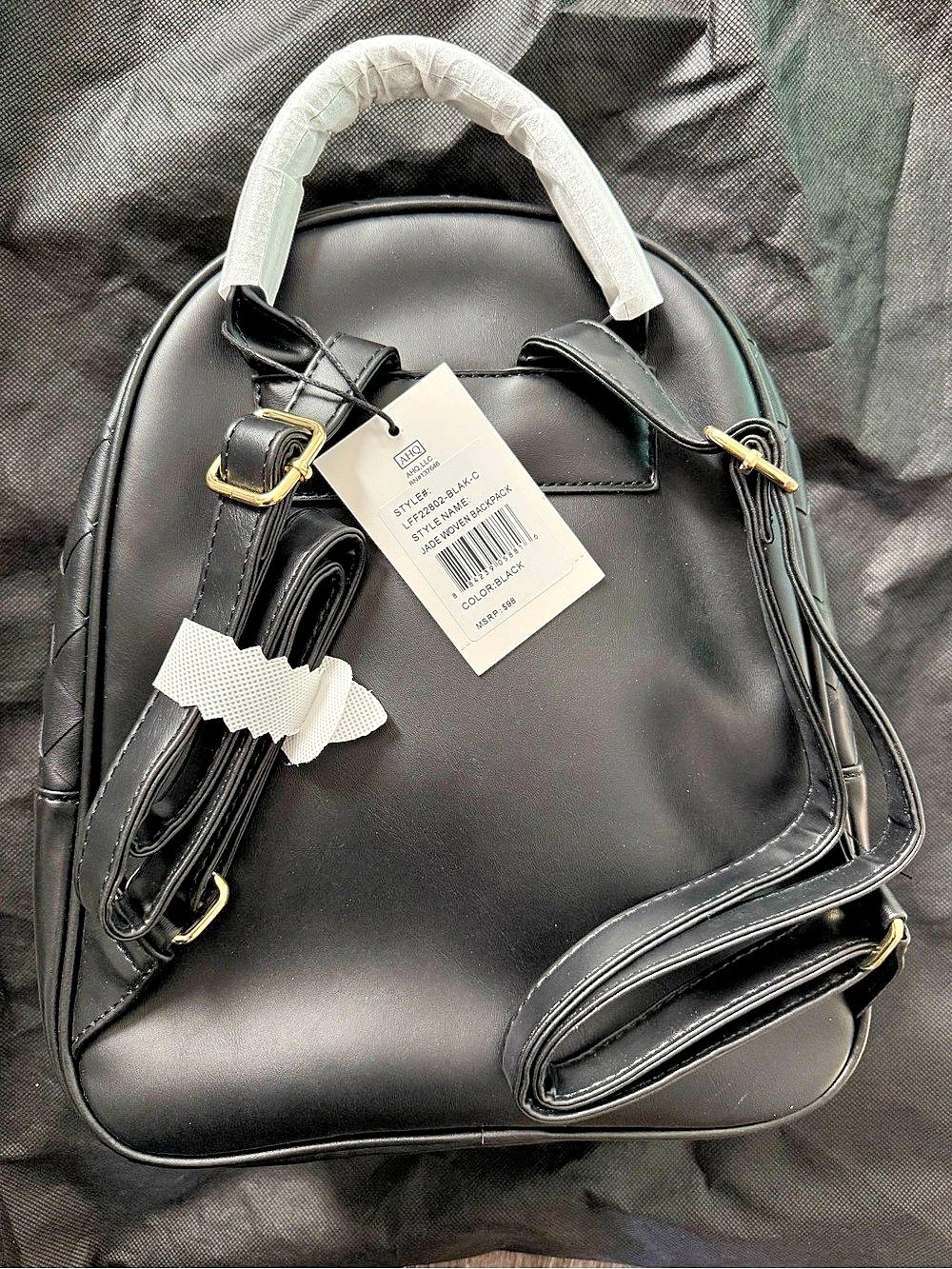 London Fog Jade Woven Backpack Black